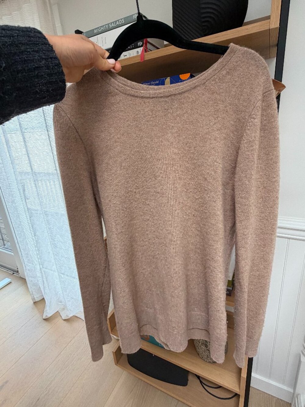 Charter Club camel cashmere crewneck